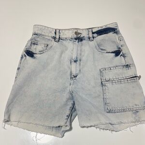 DL1961 Acid Wash Denim Cargo Shorts
